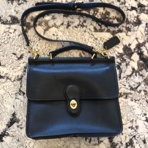 Coach Willis Crossbody Bag, Black Leather